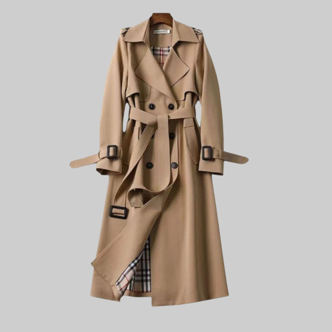 Women's Black Belted Trench Coat