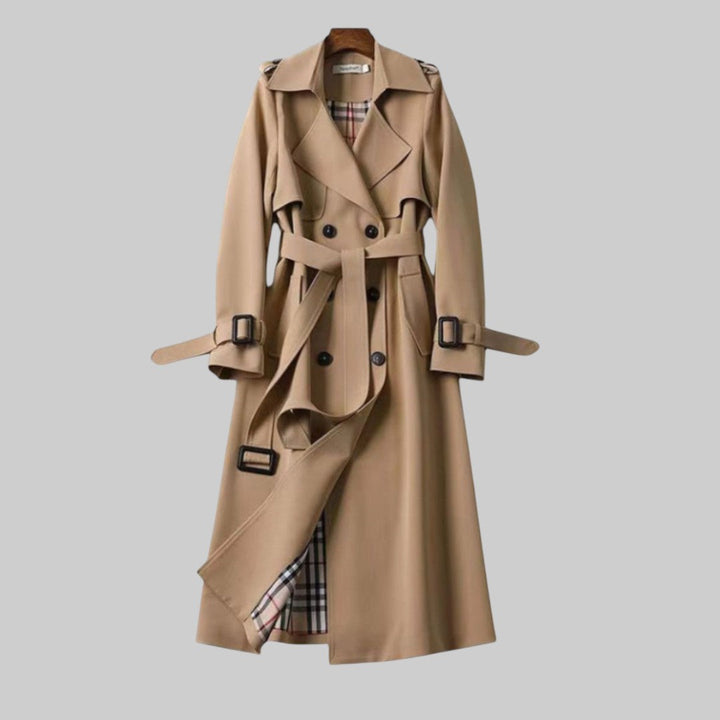 Women's Black Belted Trench Coat