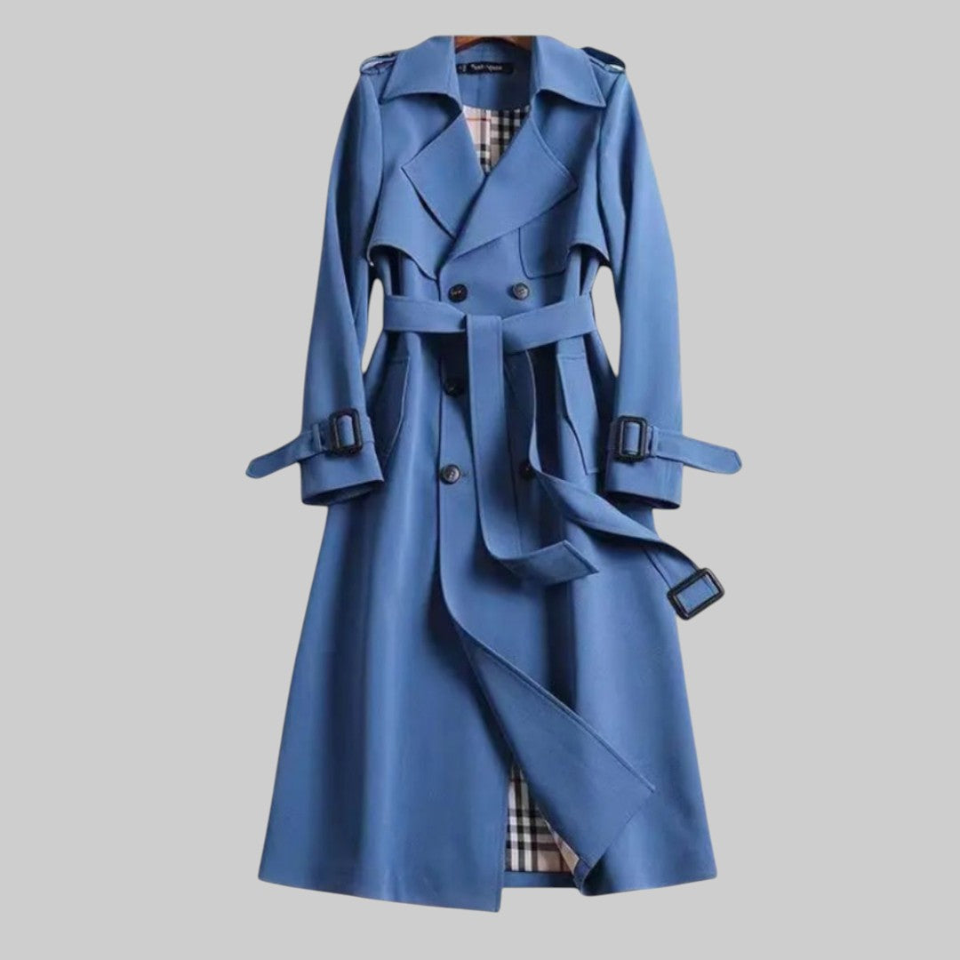 Women's Black Belted Trench Coat