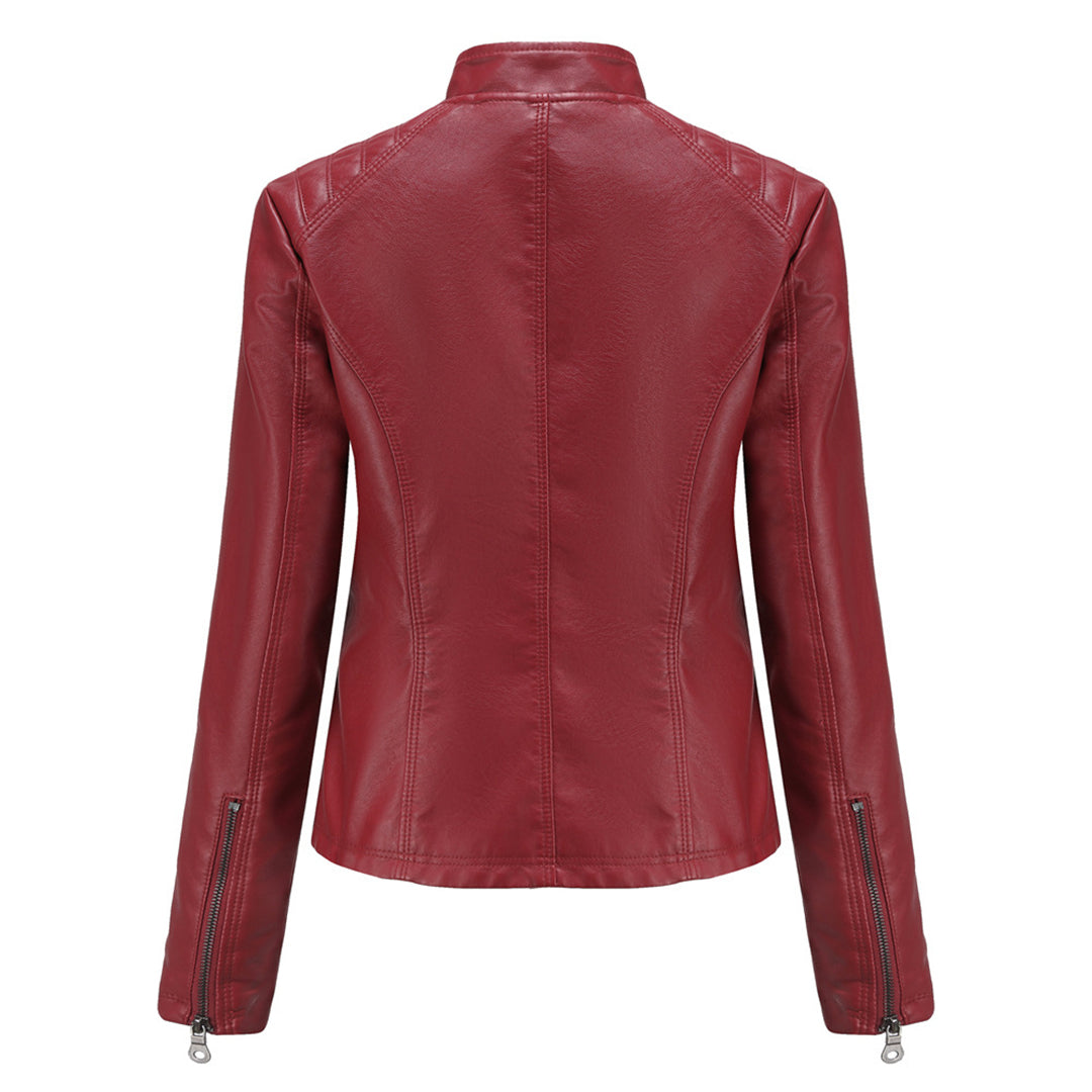 Katherine | Modern Black Quilted Faux Leather Jacket