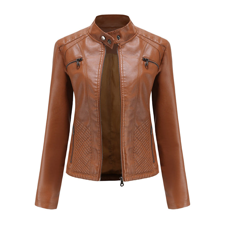 Katherine | Modern Black Quilted Faux Leather Jacket