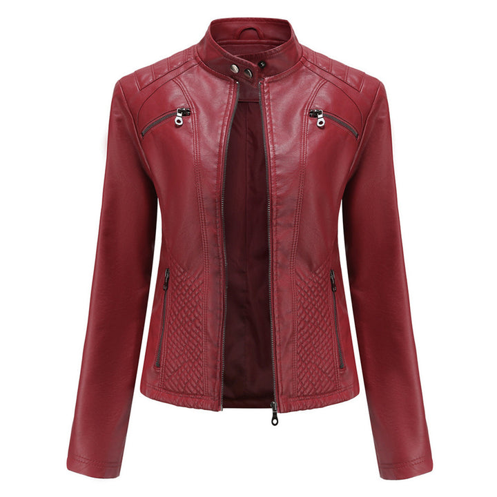 Katherine | Modern Black Quilted Faux Leather Jacket