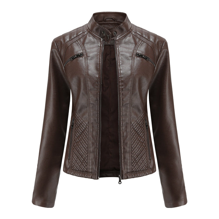 Katherine | Modern Black Quilted Faux Leather Jacket