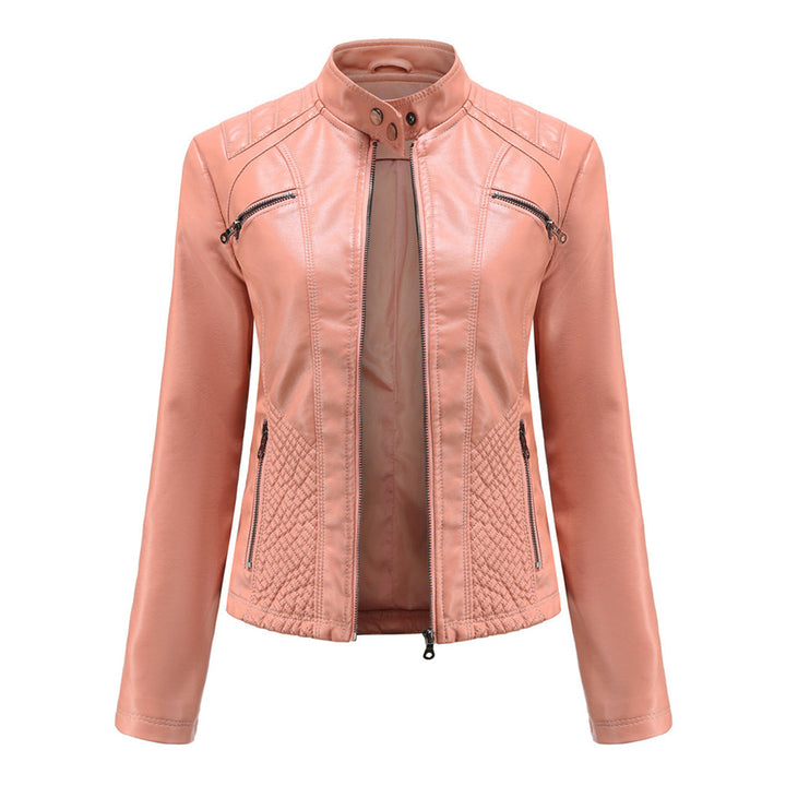Katherine | Modern Black Quilted Faux Leather Jacket