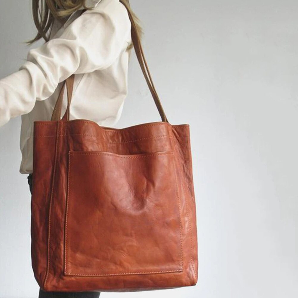 Xaviere | Oiled Structured Leather Tote Bag for Women