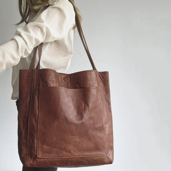 Xaviere | Oiled Structured Leather Tote Bag for Women