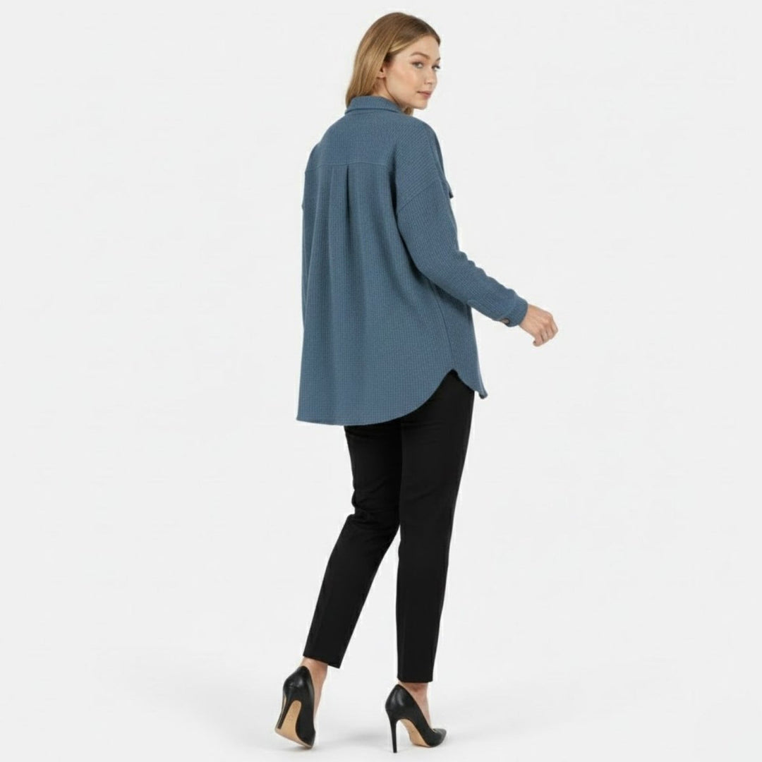 Gwendolyn | Waffled Relaxed Knit Overshirt for Women