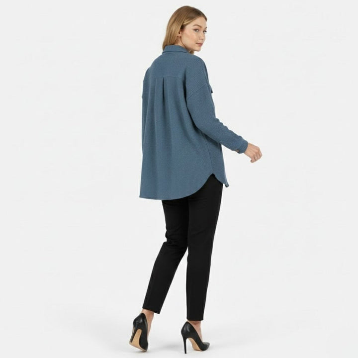 Gwendolyn | Waffled Relaxed Knit Overshirt for Women