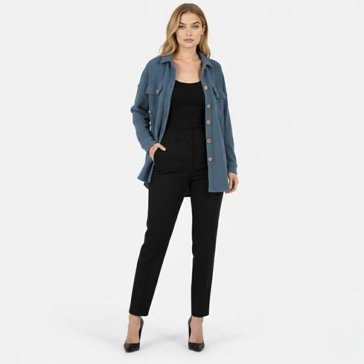 Gwendolyn | Waffled Relaxed Knit Overshirt for Women