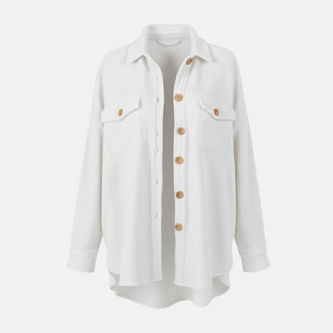 Gwendolyn | Waffled Relaxed Knit Overshirt for Women