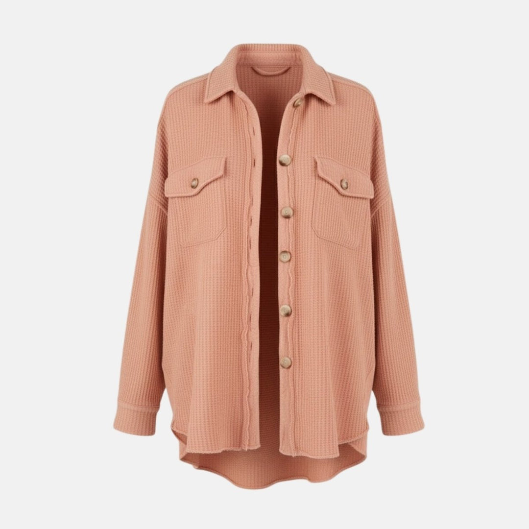Gwendolyn | Waffled Relaxed Knit Overshirt for Women