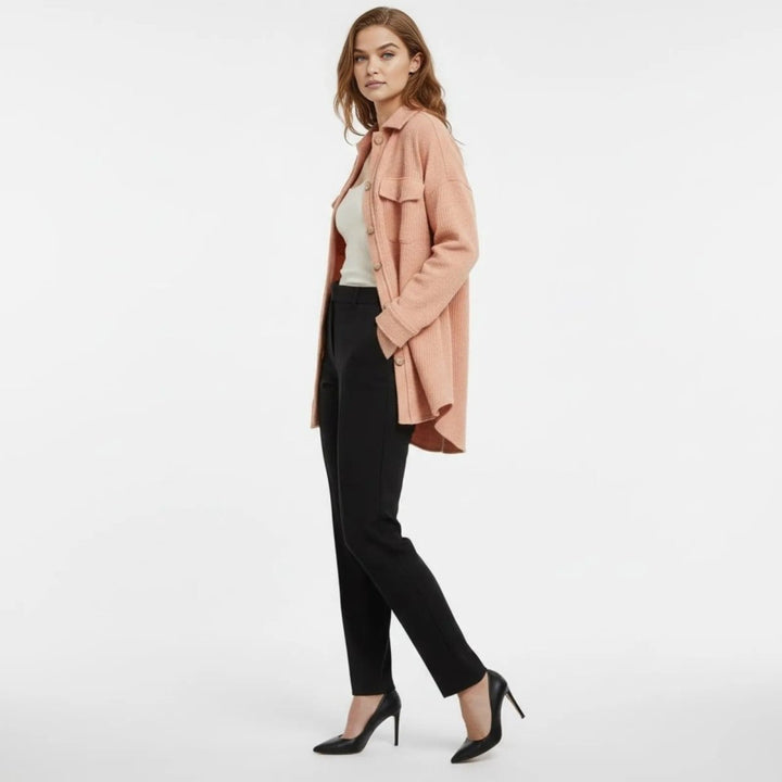 Gwendolyn | Waffled Relaxed Knit Overshirt for Women