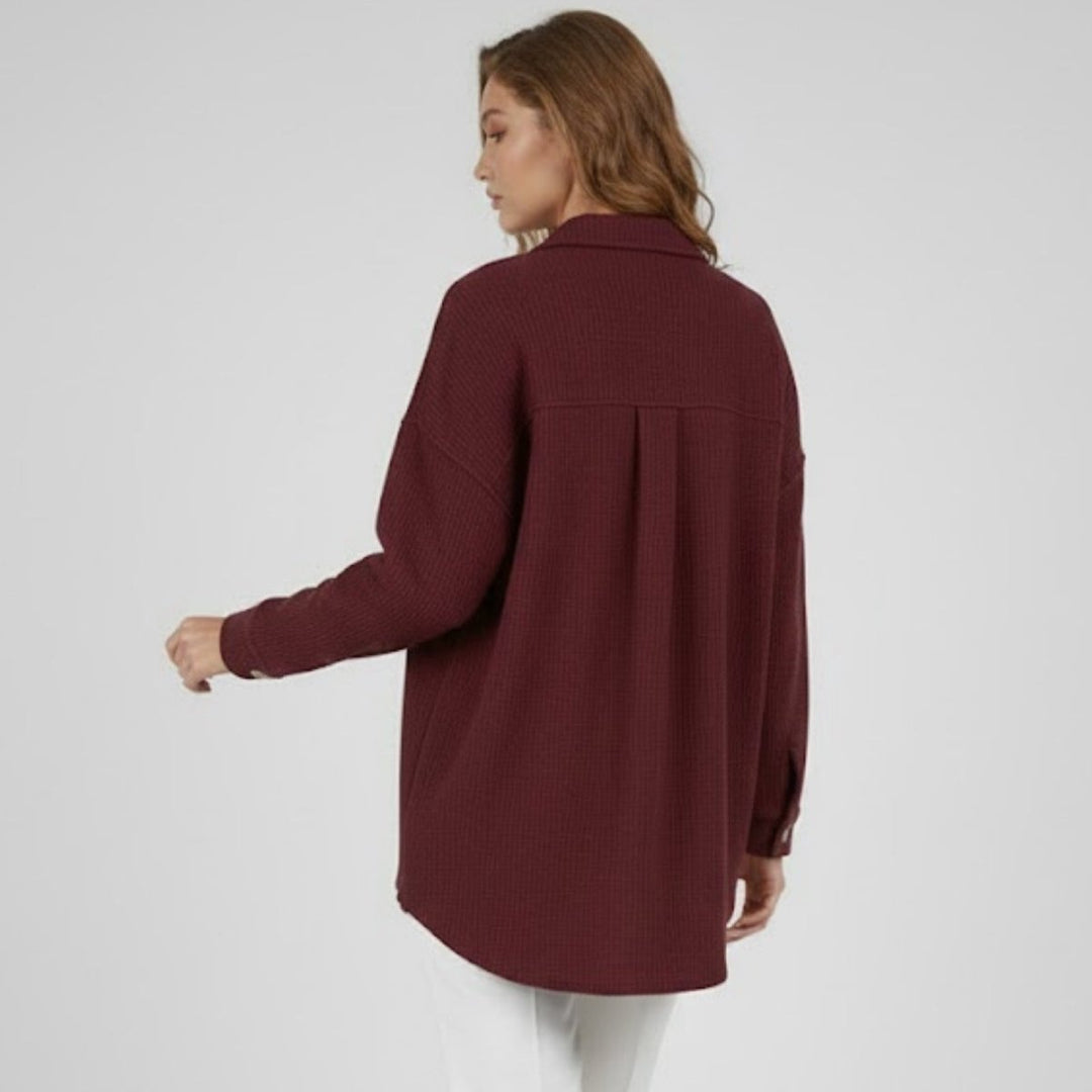 Gwendolyn | Waffled Relaxed Knit Overshirt for Women