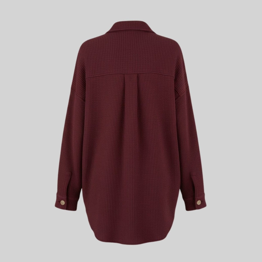 Gwendolyn | Waffled Relaxed Knit Overshirt for Women