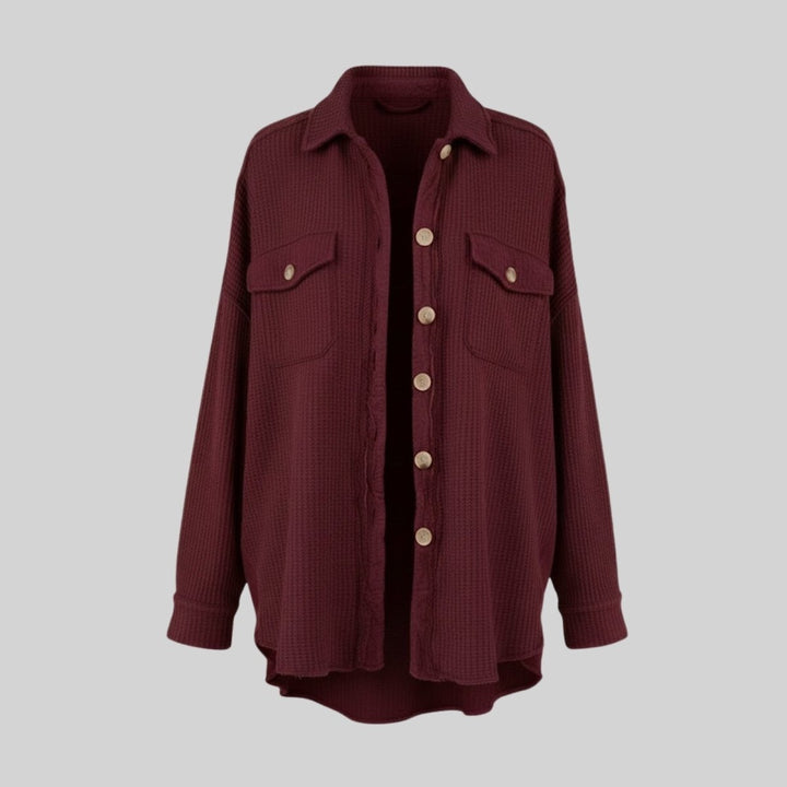 Gwendolyn | Waffled Relaxed Knit Overshirt for Women