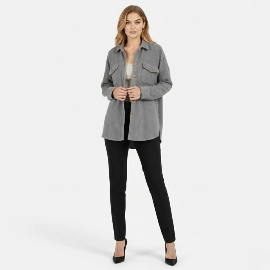 Gwendolyn | Waffled Relaxed Knit Overshirt for Women