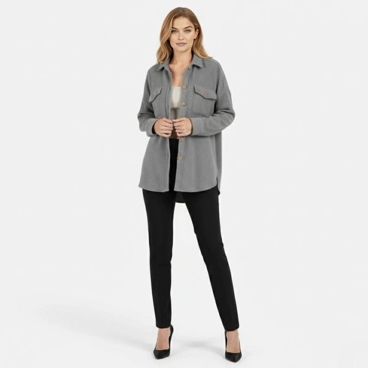 Gwendolyn | Waffled Relaxed Knit Overshirt for Women