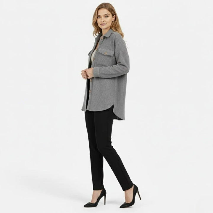 Gwendolyn | Waffled Relaxed Knit Overshirt for Women