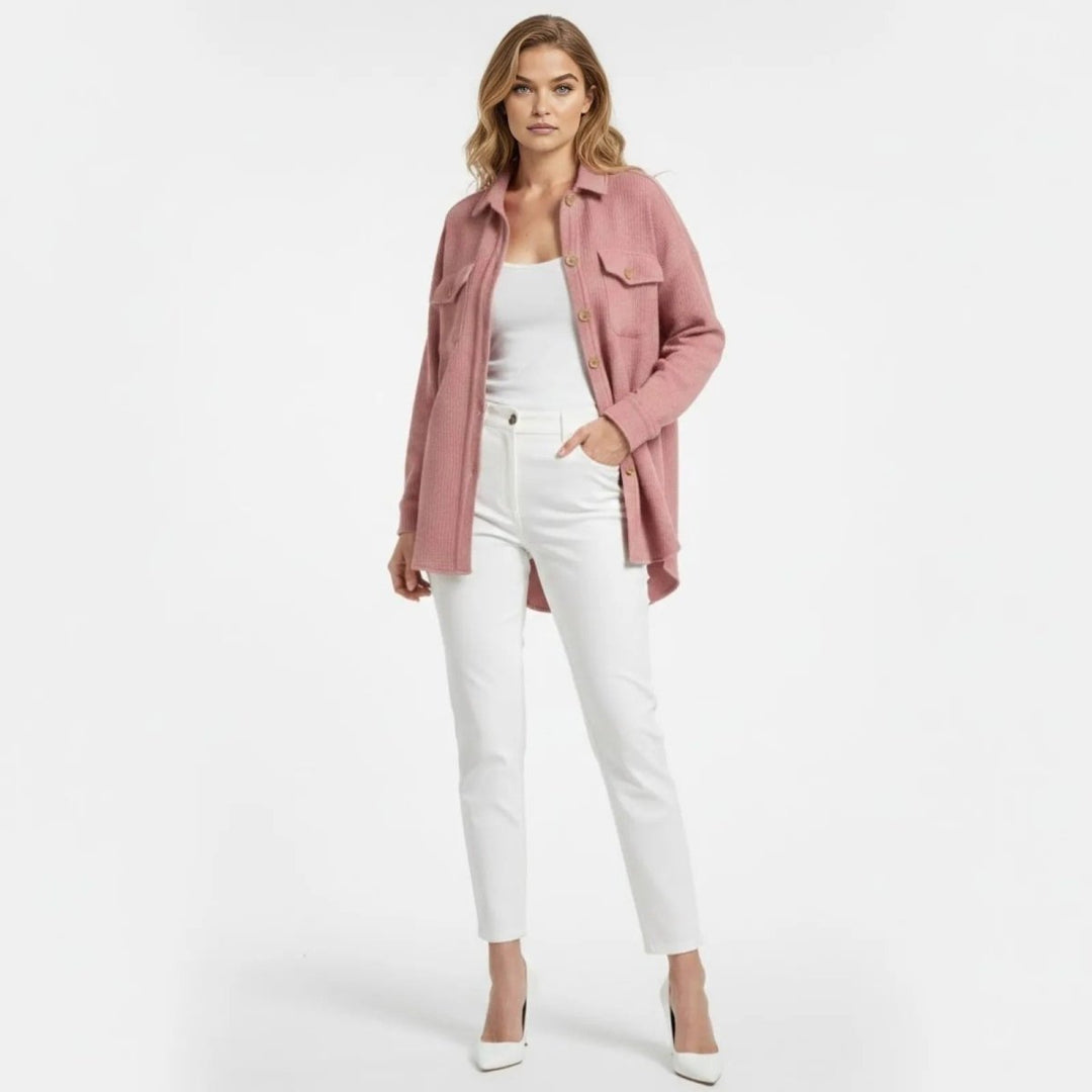 Gwendolyn | Waffled Relaxed Knit Overshirt for Women
