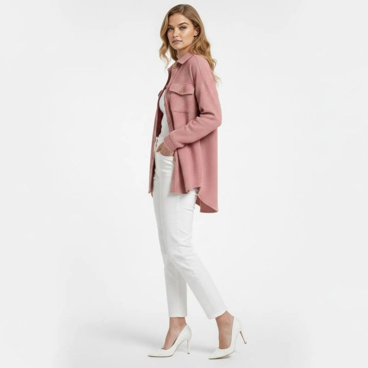 Gwendolyn | Waffled Relaxed Knit Overshirt for Women