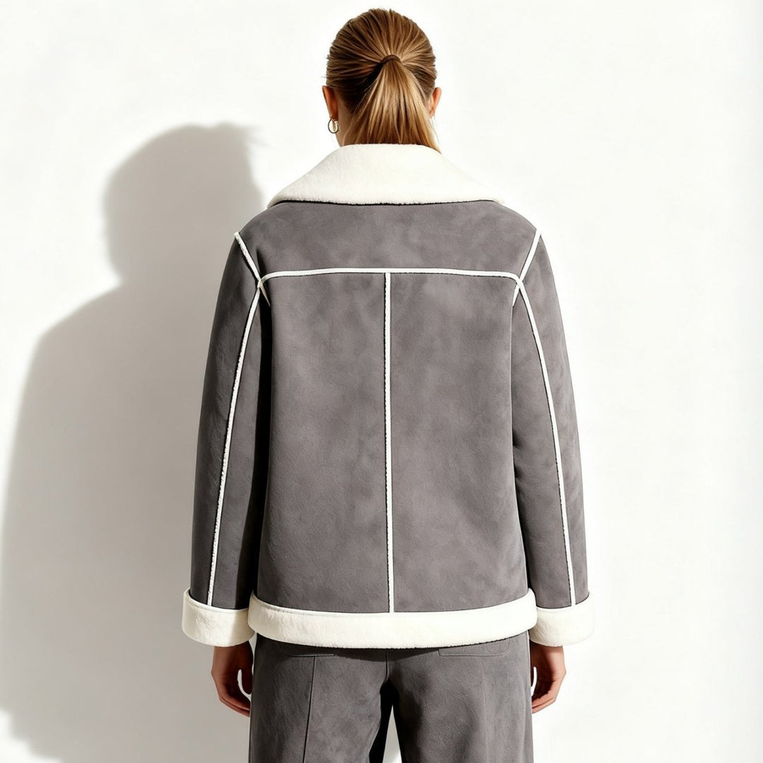 Ophelia | Rich Faux Shearling Aviator Jacket for Women