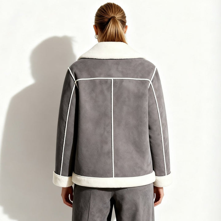 Ophelia | Rich Faux Shearling Aviator Jacket for Women