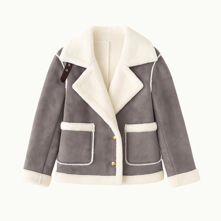 Edmee | Stalwart Faux Shearling Aviator Jacket for Women