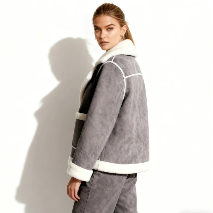 Ophelia | Rich Faux Shearling Aviator Jacket for Women