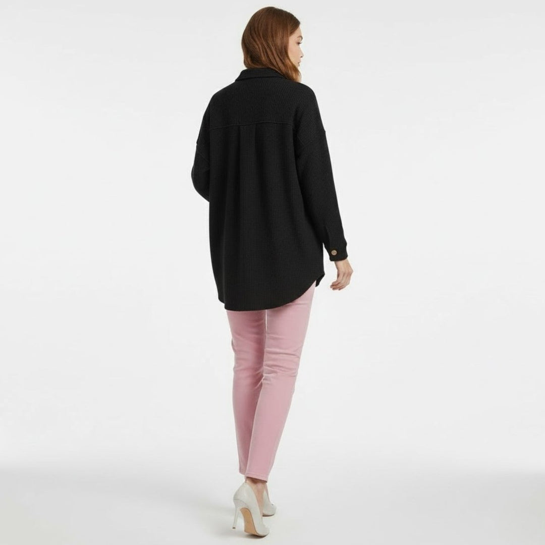 Gwendolyn | Waffled Relaxed Knit Overshirt for Women