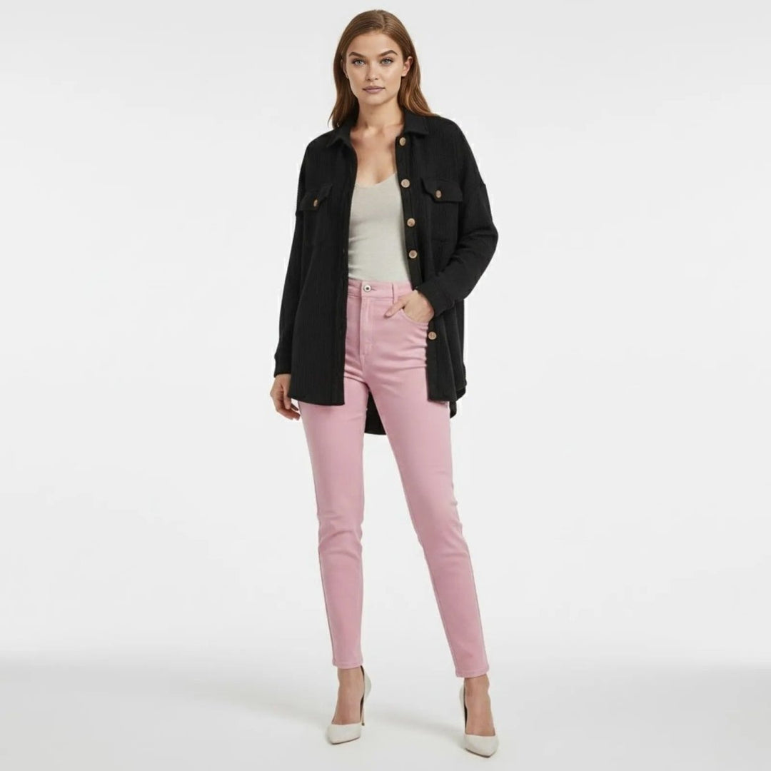 Gwendolyn | Waffled Relaxed Knit Overshirt for Women