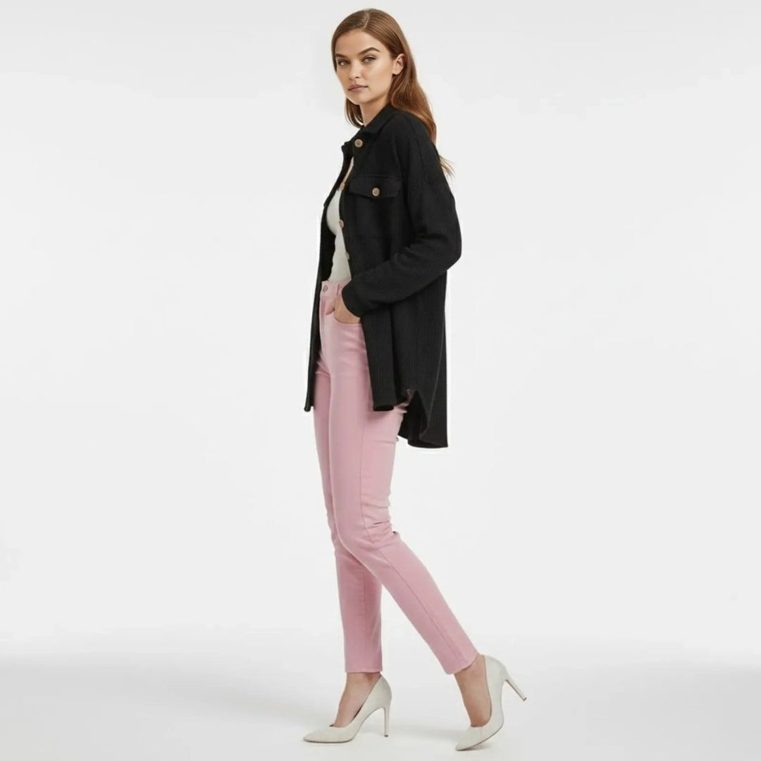 Gwendolyn | Waffled Relaxed Knit Overshirt for Women