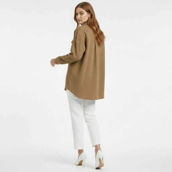 Gwendolyn | Waffled Relaxed Knit Overshirt for Women