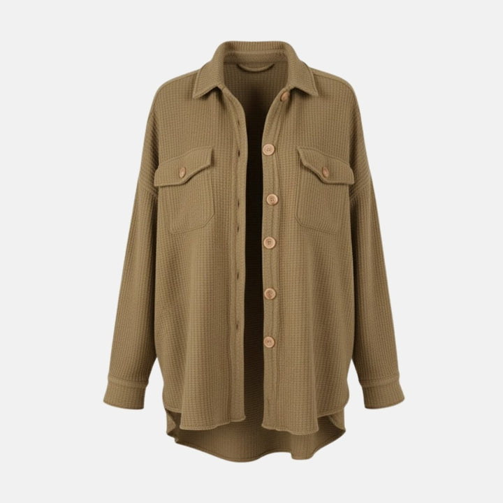 Gwendolyn | Waffled Relaxed Knit Overshirt for Women