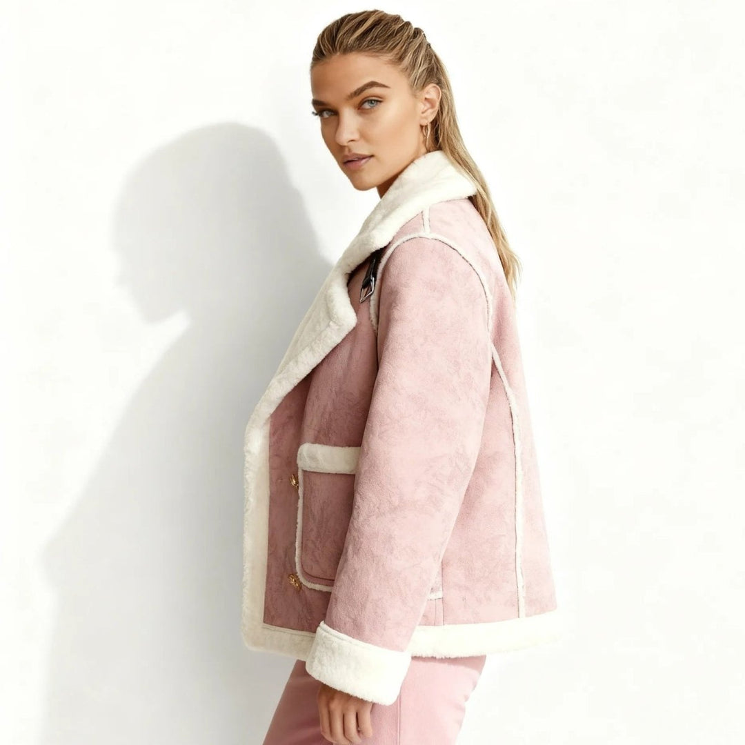 Ophelia | Rich Faux Shearling Aviator Jacket for Women