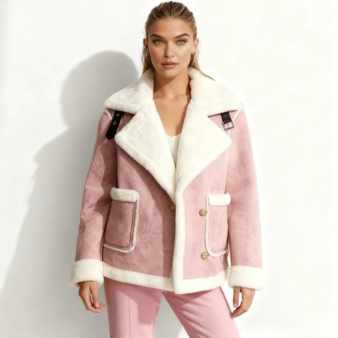 Ophelia | Rich Faux Shearling Aviator Jacket for Women
