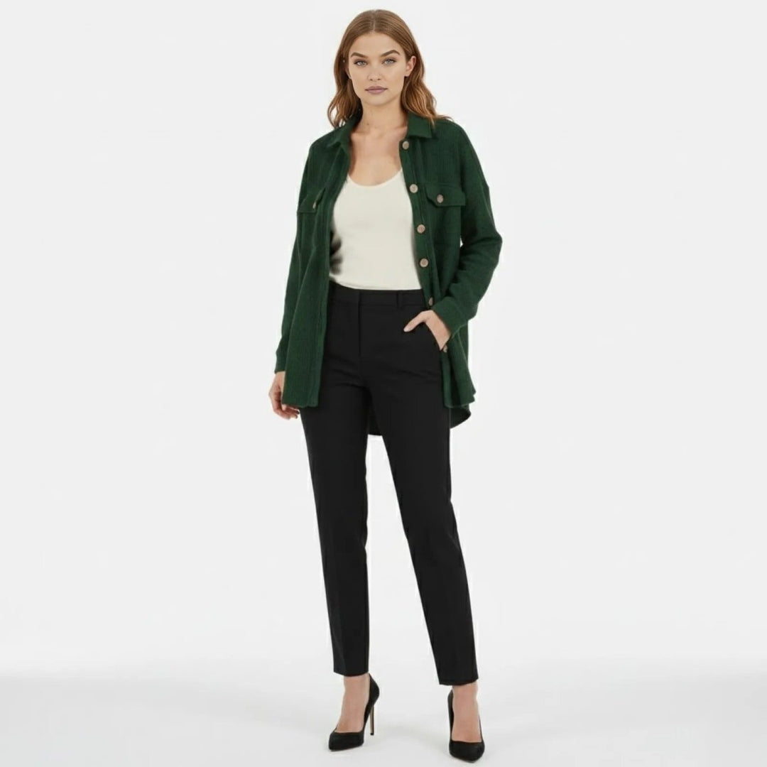 Gwendolyn | Waffled Relaxed Knit Overshirt for Women