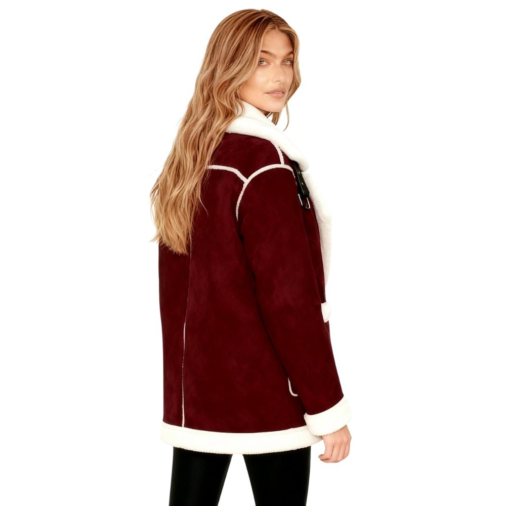 Edmee | Stalwart Faux Shearling Aviator Jacket for Women
