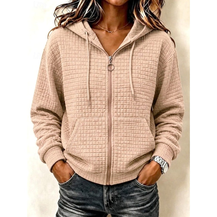 Ella | Tender Textured Zip Up Hoodie for Women