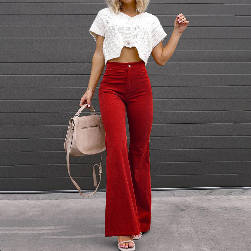 Georgiana | Anchored High Waisted Flared Pants for Women