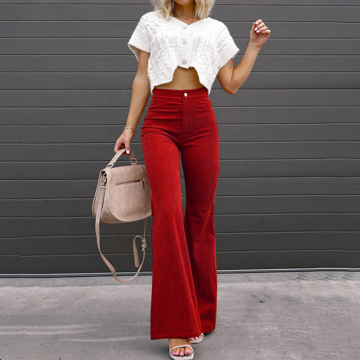Georgiana | Anchored High Waisted Flared Pants for Women