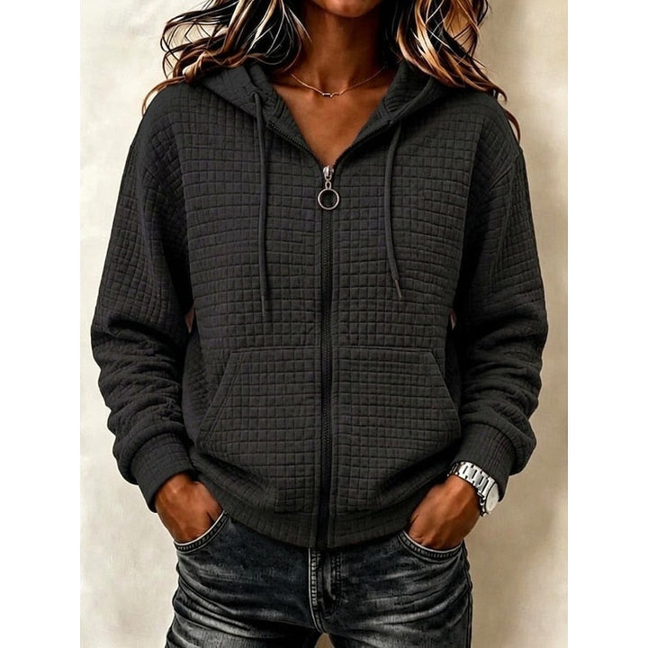 Ella | Tender Textured Zip Up Hoodie for Women