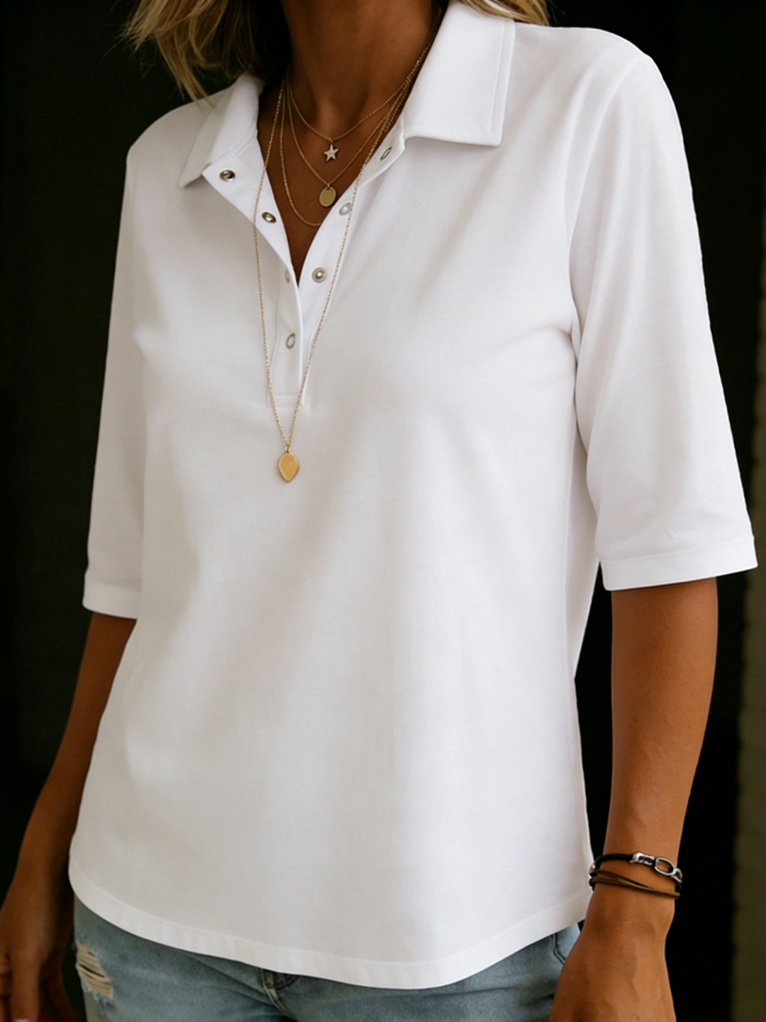 Albertine | Collared Knit Rugby Polo Shirt for Women