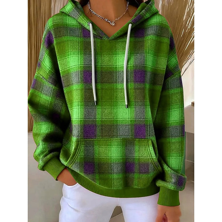 Hannah | Woolen Checked Pullover Hoodie for Women