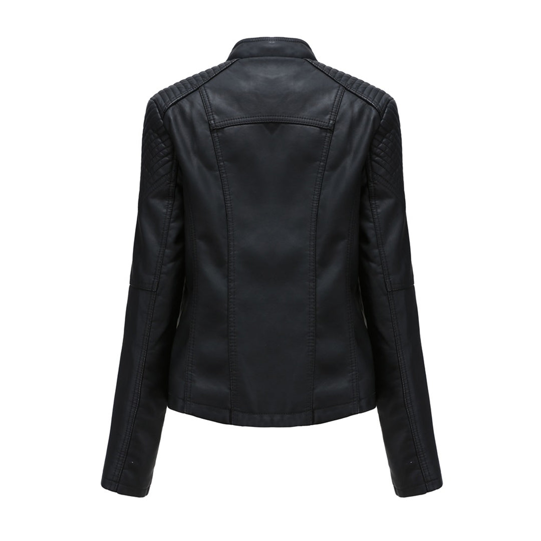 Priscilla | Soft Tan Faux Leather Jacket for Women