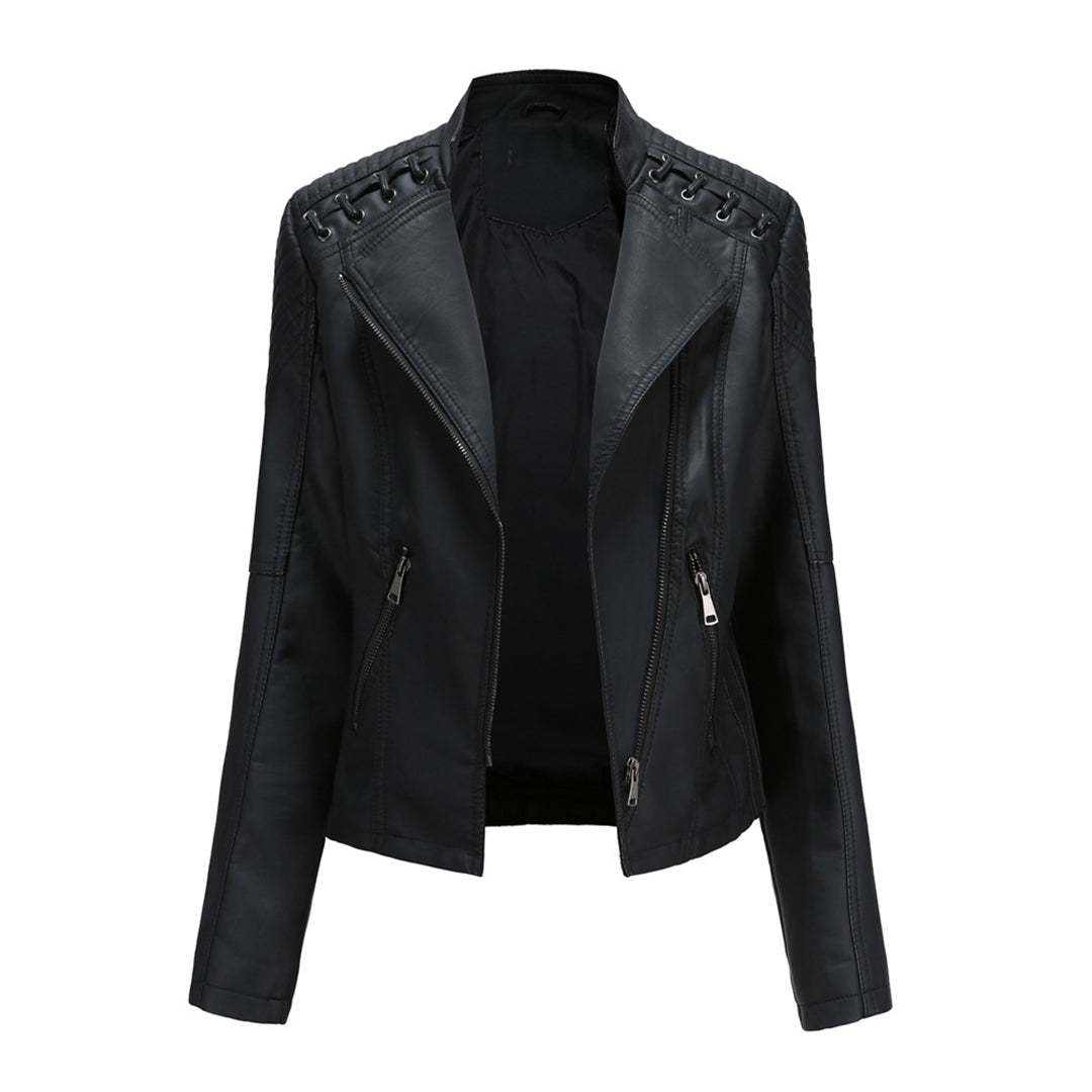 Priscilla | Soft Tan Faux Leather Jacket for Women