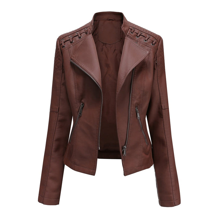 Priscilla | Soft Tan Faux Leather Jacket for Women
