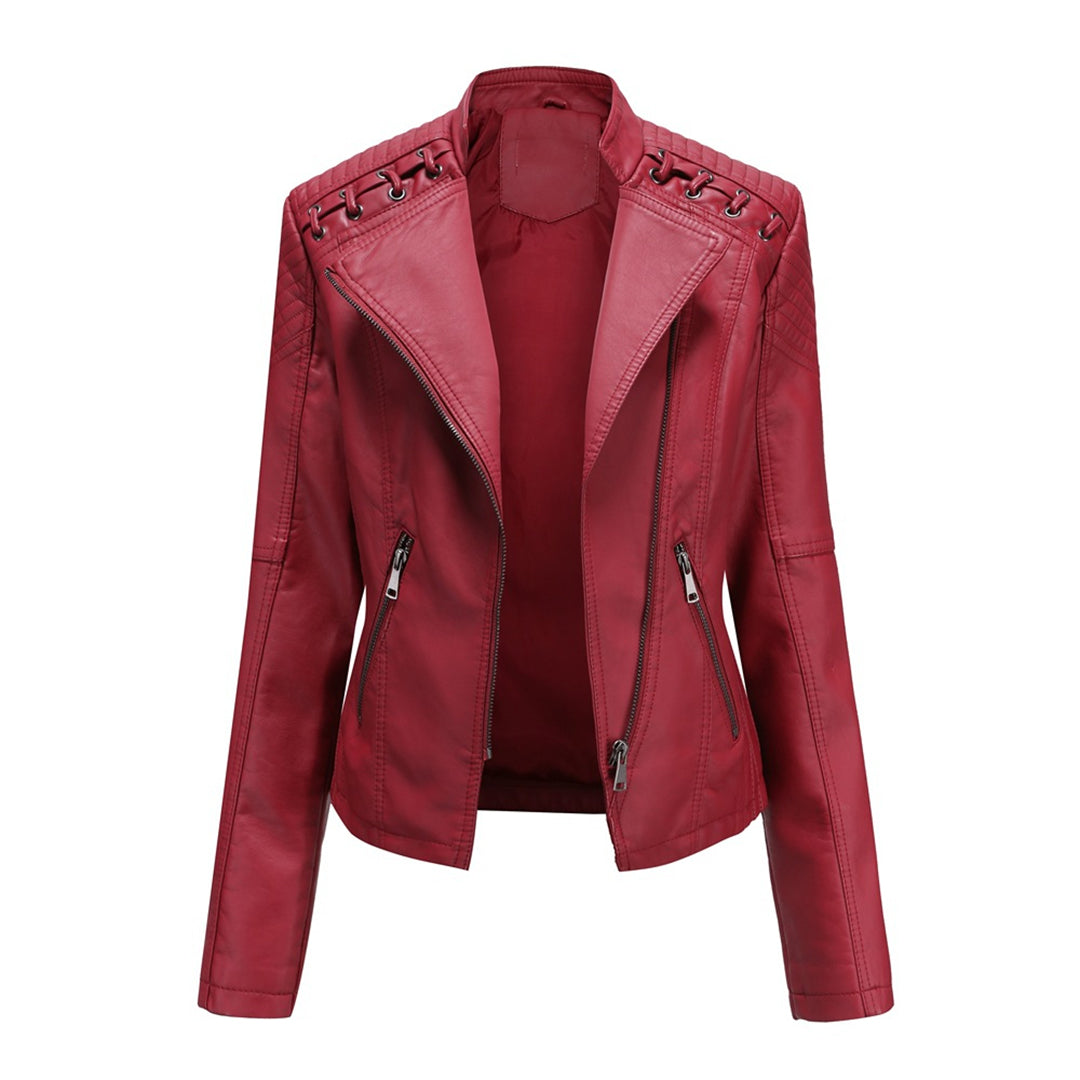 Priscilla | Soft Tan Faux Leather Jacket for Women