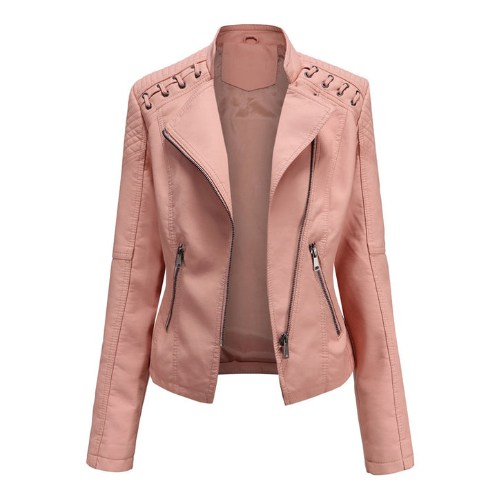 Priscilla | Soft Tan Faux Leather Jacket for Women