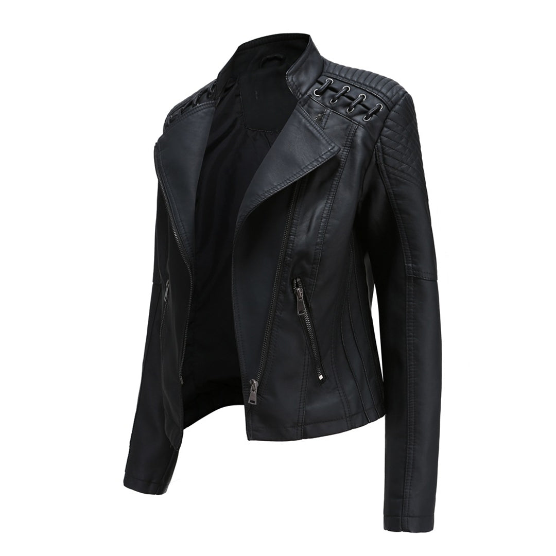 Priscilla | Soft Tan Faux Leather Jacket for Women