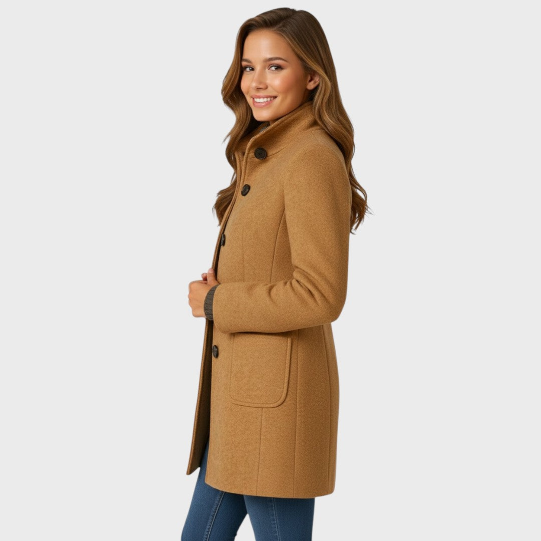 Aveline | Heathered Longline Wool Coat for Women